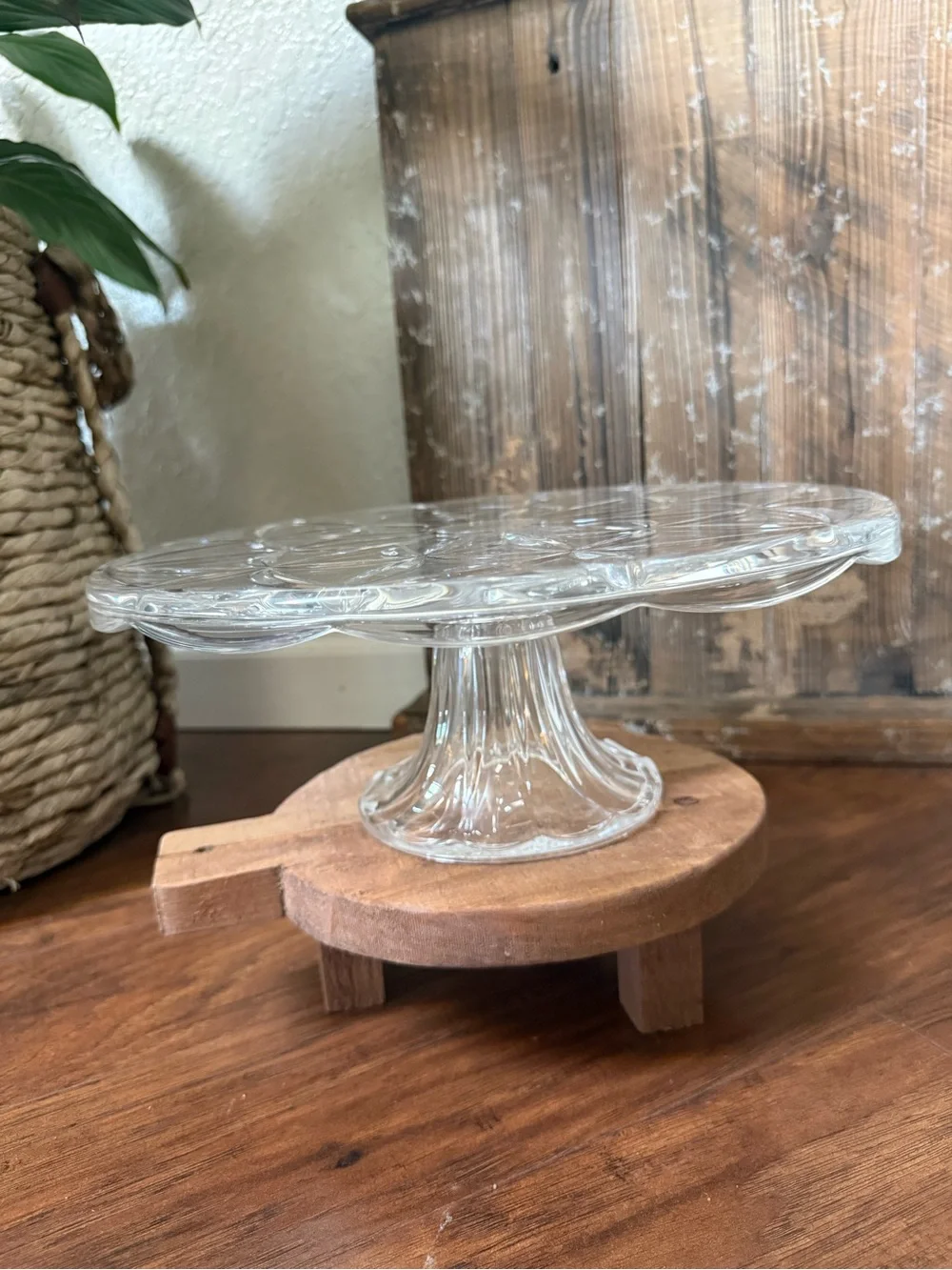 Lenox Shooting Star Clear Crystal Cake Stand 11”